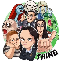 Addams Family Stickers - 2023